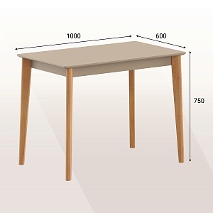 Стол прямой SKYLAND LYKKE TS-100, тауп/бук, 100х60х75 см